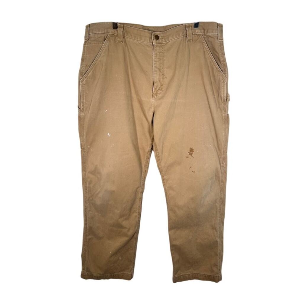 Carhartt Men's Relaxed Fit Twill Utility Work Pant 42 x 30 Khaki Pockets *Read